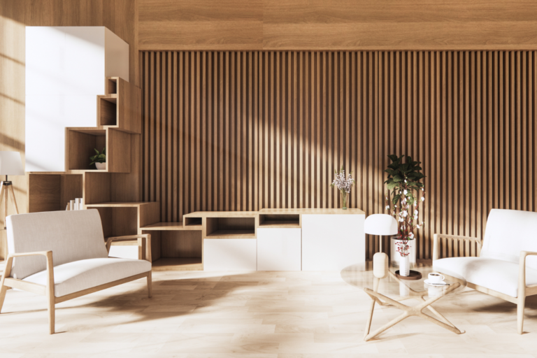 Sala de madera moderna