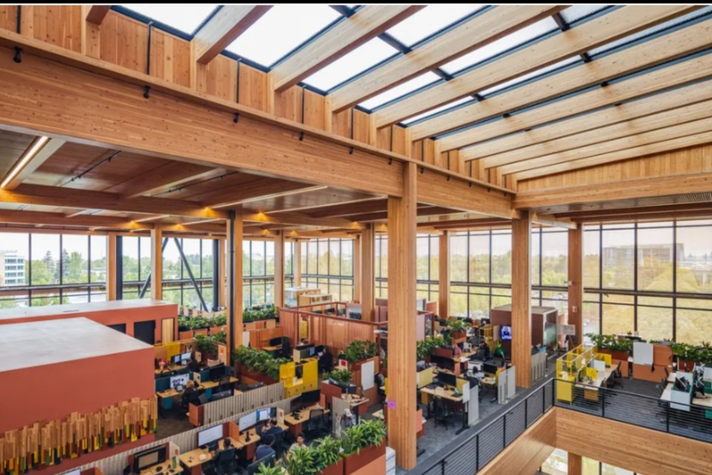 El primer edificio de madera maciza de Google